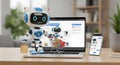 AI Robot Shopping Assistant for E-commerce Royalty Free Stock Photo