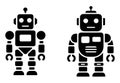 AI Robot Silhouette Vector on White Background, Futuristic Technology for Artificial Intelligence, Robotics, and Innovation Design Royalty Free Stock Photo