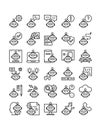 ai robot technology simple line web icon set