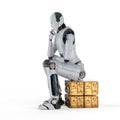 Ai robot think or compute Royalty Free Stock Photo