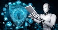 AI robot using cyber security to protect information privacy