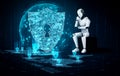 AI robot using cyber security to protect information privacy