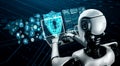 AI robot using cyber security to protect information privacy