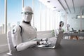 Ai robot work in smart office