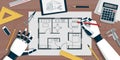 AI robot working on a house project