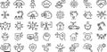 AI and Robotics Icons Set, Black and White, Vector Illustration, Modern Technology Design