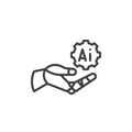 AI and robotics line icon