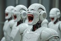 ai robots giggling and laughing,superiority over people