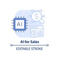 AI for sales light blue concept icon
