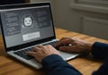 AI Search Interface on Laptop