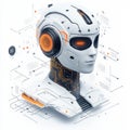 AI -Secured Data Integrity Robot Head with Circuit Background Futuristic Technology, Cybersecurity, Innovation, Digital