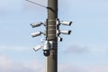 AI security surveillance cameras in city Royalty Free Stock Photo