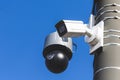 AI security surveillance cameras in city Royalty Free Stock Photo