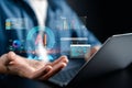 AI smart automation data visualization, artificial intelligence, machine learning, predictive Royalty Free Stock Photo