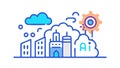 AI smart cityscape vector, urban technology artificial intelligence. vector design Generative AI Royalty Free Stock Photo