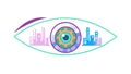 AI Smart Eye Surveillance, Digital Information Analytics, vector design Generative AI Royalty Free Stock Photo