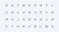 AI and software for data analytics automation, smart models visualization line icon set Royalty Free Stock Photo