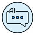 AI Speech Bubble vector Artificial Intelligence Talking colored round icon or design element Royalty Free Stock Photo