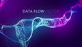 AI stream data flow vector background. AI synergy wave stream. Data fibers flow. Futuristic network Royalty Free Stock Photo
