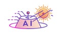 AI Sundial Concept Icon - Future Technology, Time Artificial Intelligence, vector design Generative AI Royalty Free Stock Photo