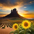 An AI sunflowers on the desert