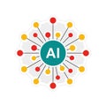 Vector art of ai symbol with connected nodes, , representing artificial intelligence, machine learning, and neural network Royalty Free Stock Photo