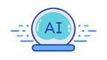 AI Symbol in Digital Bubble, Artificial Intelligence, vector design Generative AI Royalty Free Stock Photo