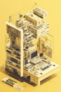 An AI system managing a complex network of electronics and appliances working together to save energy. . AI generation