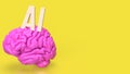The Brain and AI text for technology concept 3d rendering