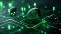 AI Systems in a PeertoPeer Learning Session Transfer A futuristic concept symbolizing knowledge sharing network connectivity