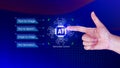 Ai tech, Artificial Intelligence to generate content, Text to image, speech, smart AI, using command prompt for generates Royalty Free Stock Photo