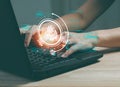 Ai tech, businessman using technology Global Internet connect Chat with AI, Artificial Intelligence.