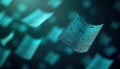 AI tech extracts data from unstructured documents. Digital documents float in air. Machine learning algorithms process info. Royalty Free Stock Photo