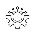 AI tech icon in flat style. Digital transformation vector illustration on isolated background. Cogwheel framework sign business Royalty Free Stock Photo