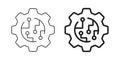 AI tech icon in flat style. Digital transformation vector illustration on isolated background. Cogwheel framework sign business Royalty Free Stock Photo