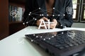 AI technology, Artificial Intelligence, Chatbot Chat and talk with AI, Using for search and find data by command prompt, robot Royalty Free Stock Photo