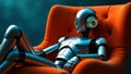 Ai technology. Artificial Intelligence. Humanoid Robot use AI tools for generate images, write code, writer bot, translate,