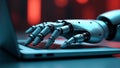 Ai technology. Artificial Intelligence. Humanoid Robot use AI tools for generate images, write code, writer bot, translate,