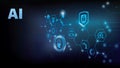 Ai technology, Artificial Intelligence. Artificial intelligence icon set. Royalty Free Stock Photo