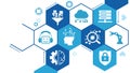 Ai technology, Artificial Intelligence. Artificial intelligence icon set. Royalty Free Stock Photo