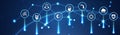 Ai technology, Artificial Intelligence. Artificial intelligence icon set. Royalty Free Stock Photo