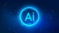 Ai technology background blue. Artificial intelligence Futuristic background. Data concept in Generative AI and Robotics