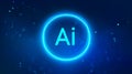Ai technology background blue. Artificial intelligence Futuristic background. Data concept in Generative AI and Robotics