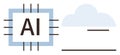 AI Technology Chip with Cloud Computing Integration in a Minimalist Style Royalty Free Stock Photo