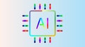 AI Technology Concept with Colorful Gradient and Black Outline Icons, Showcasing Modern Artificial Intelligence Solutions and Royalty Free Stock Photo