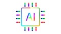 AI Technology Concept with Colorful Gradient and Black Outline Icons, Showcasing Modern Artificial Intelligence Solutions and Royalty Free Stock Photo