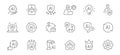 AI technology line icons set. Artificial intelligence, security, chatbot and automation and robotics vector collection Royalty Free Stock Photo