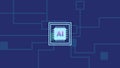 AI technology with Path, Artificial Intelligence, Ai Symbol, Intelligence sign, AI Color Gridline Background, digital circuit