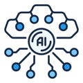 AI Technology vector Artificial Intelligence colored icon or sign Royalty Free Stock Photo