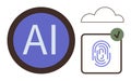 Artificial Intelligence Integrated with Cloud Storage and Biometric Authentication Royalty Free Stock Photo